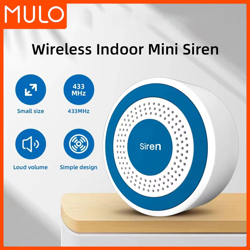 Home Security Blink - MULO Mini Alarm Siren Wireless 433MHz