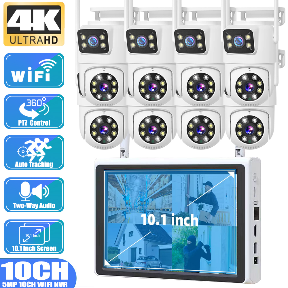 Home Security And Camera Systems - 10 Channel CCTV Security 4K Dual