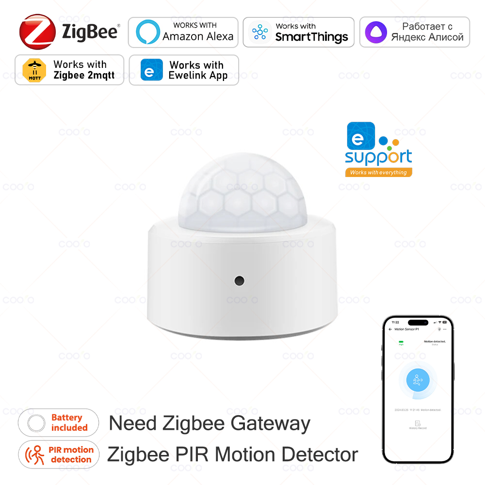 Home Security With Alarm - Zigbee Mini PIR Motion Sensor Human