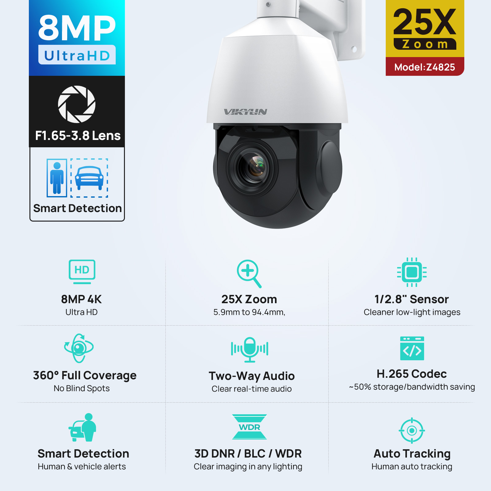 Vikylin 4K 8MP PTZ 25X Zoom 10 - Home Security Service incelemesi ve fiyatı