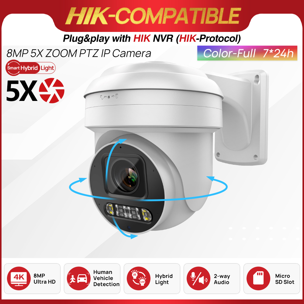 8MP ColorVu PTZ IP Camera 5X Z - Home Security Hikvision incelemesi ve fiyatı