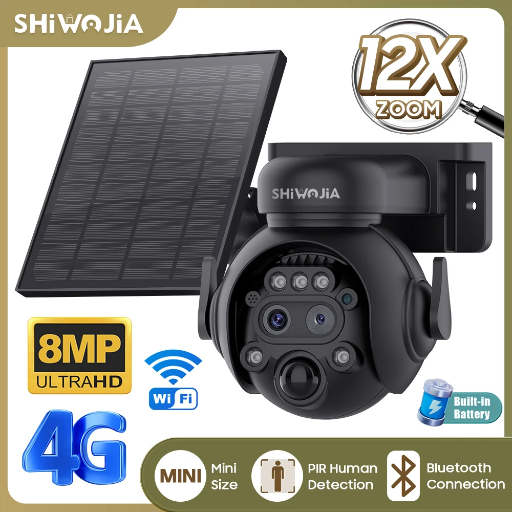 SHIWOJIA 12X Zoom 4G LTE Solar - Home Security Outdoor Camera System incelemesi ve fiyatı