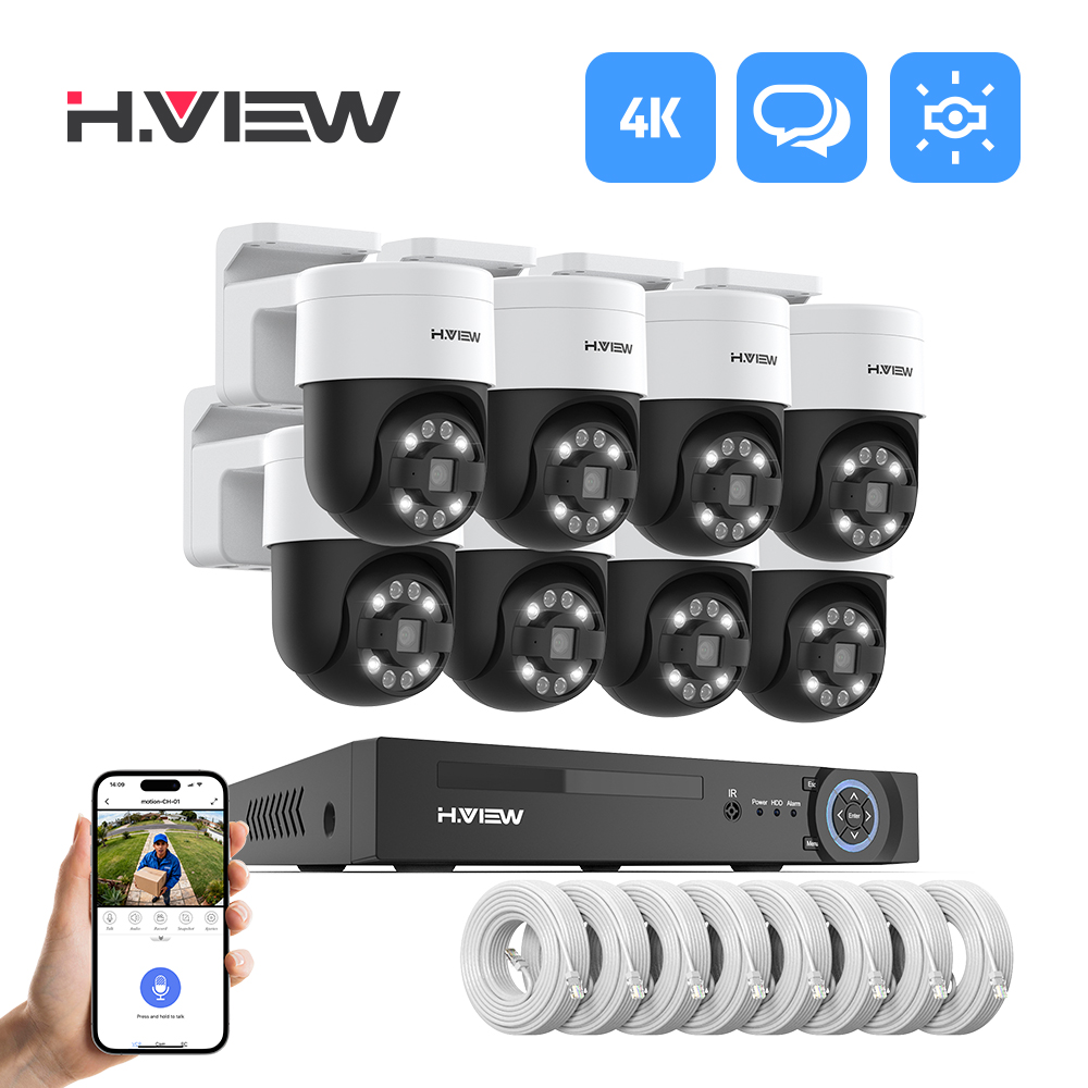 H.view 8Ch 4K 5MP 8MP Cctv Sec - Home Security Outdoor Camera System incelemesi ve fiyatı