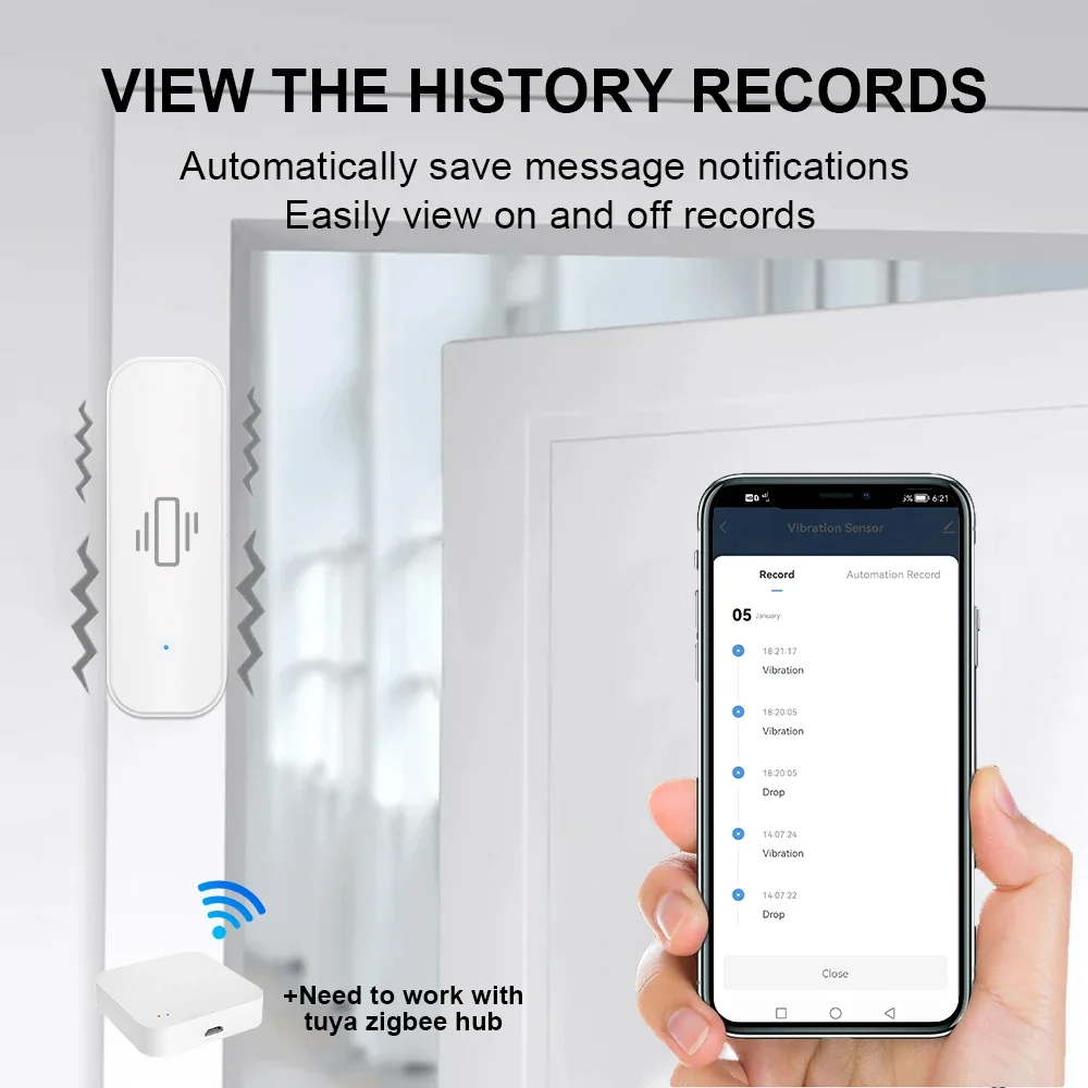 Smart ZigBee Vibration Sensor  - Home Security With Alarm incelemesi ve fiyatı