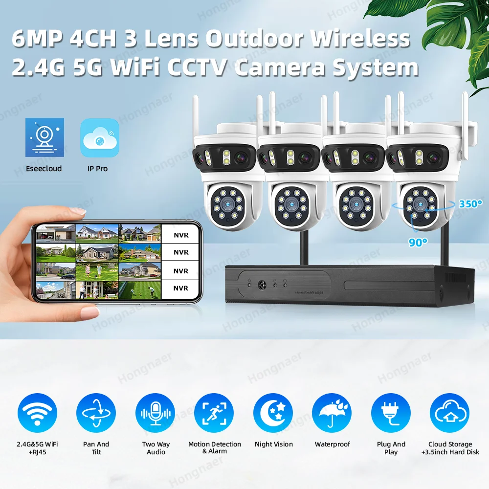 2026 Hongnaer 6MP 4CH 3 Lens 2 - Home Security And Camera Systems incelemesi ve fiyatı