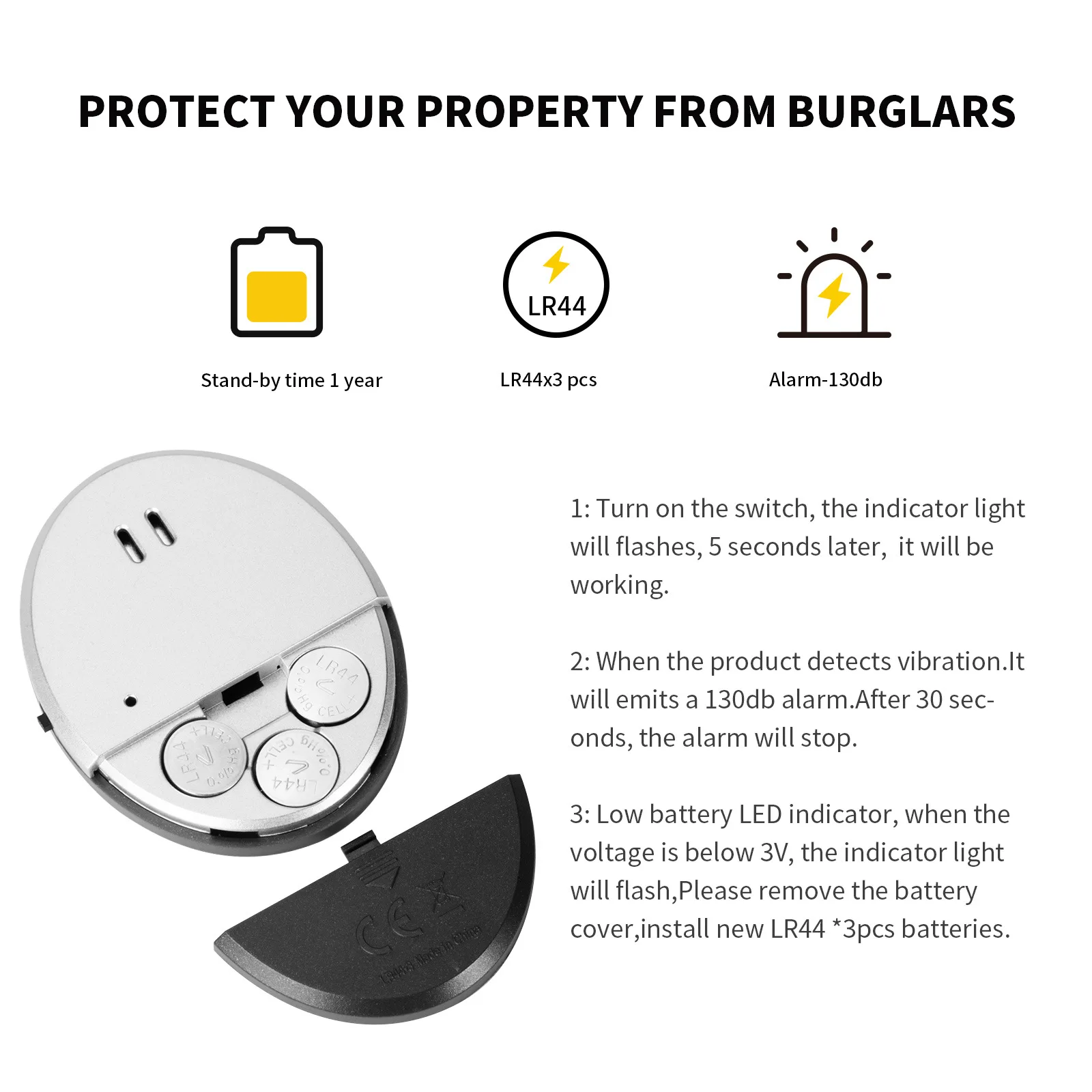 Travel Vibration Door Window A - Home Security Alarm incelemesi ve fiyatı