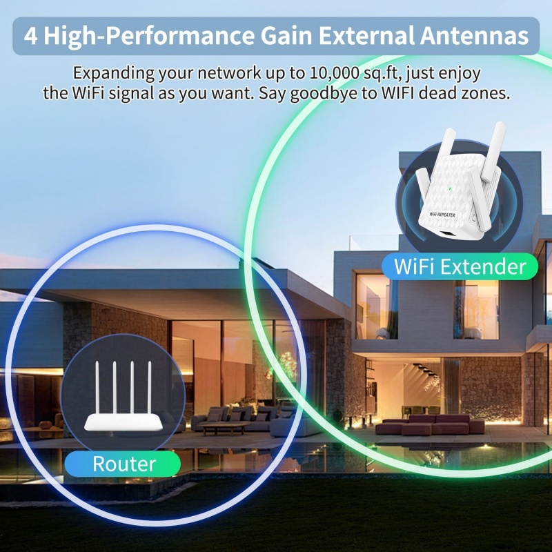 1200Mbps Wireless Wifi Extende - Home Security No Wifi incelemesi ve fiyatı