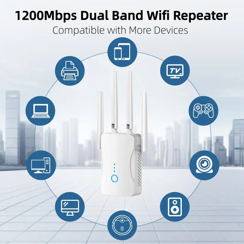 1200Mbps Dual Band WiFi Repeat - Home Security No Wifi incelemesi ve fiyatı