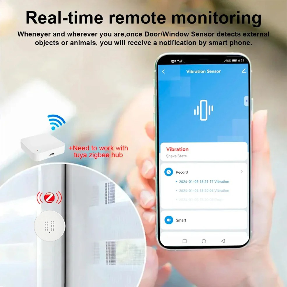 Tuya ZigBee Smart Vibration &  - Home Security Services incelemesi ve fiyatı