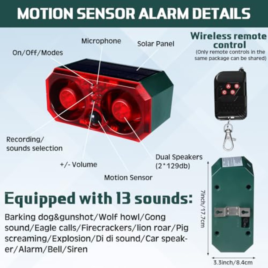 Pcs Solar Outdoor Motion Senso - Barking Dog Alarm incelemesi ve fiyatı