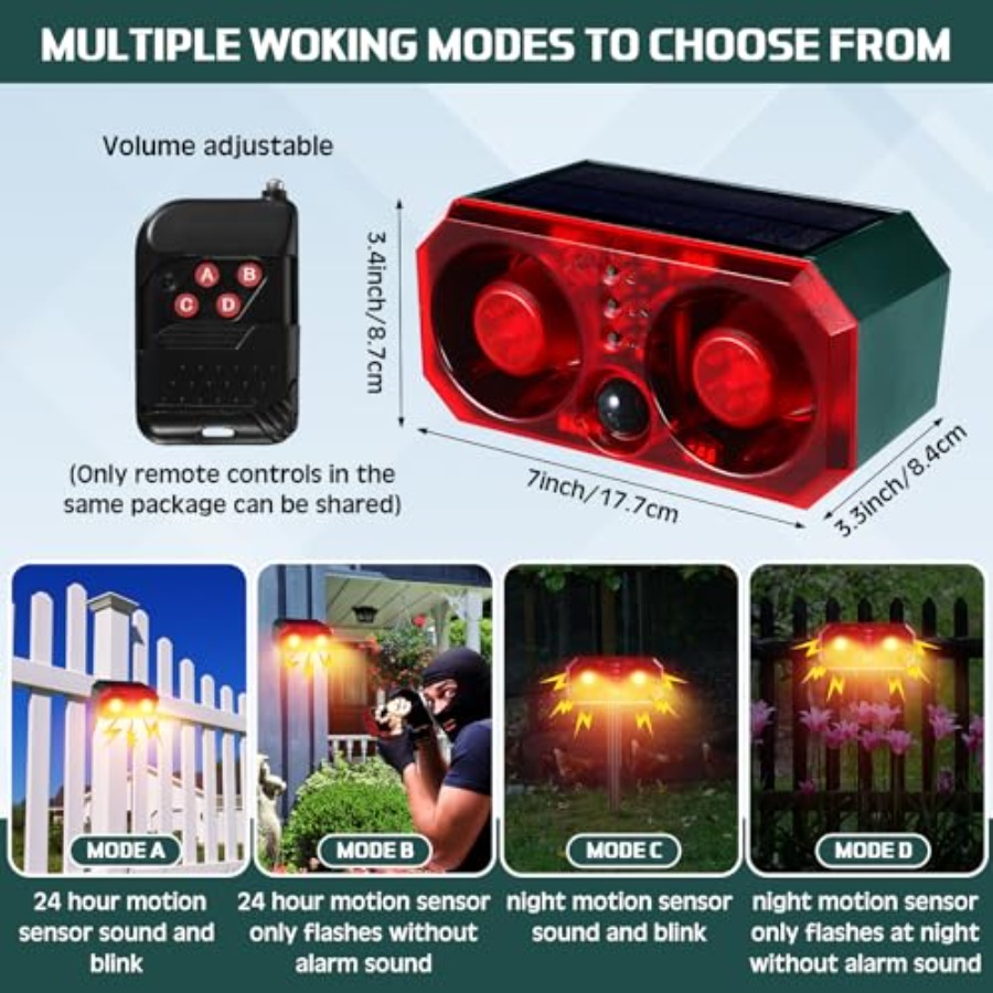 Pcs Solar Outdoor Motion Senso - Barking Dog Alarm incelemesi ve fiyatı
