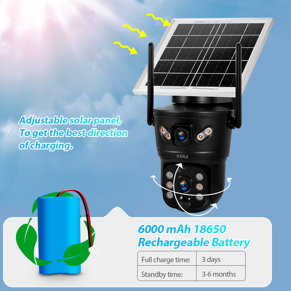 KERUI Outdoor 6MP Solar Camera - Home Security Outdoor Camera System incelemesi ve fiyatı