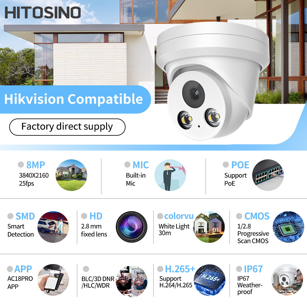 Hikvision Compatible 8MP 4K IP - Home Security Hikvision incelemesi ve fiyatı