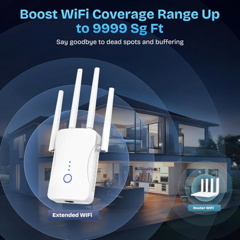 2.4G/5GHz Dual Band WiFi Repea - Home Security No Wifi incelemesi ve fiyatı