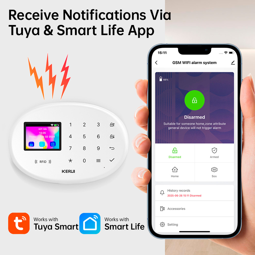 KERUI Tuya Wireless Home Alarm - Home Security No Wifi incelemesi ve fiyatı